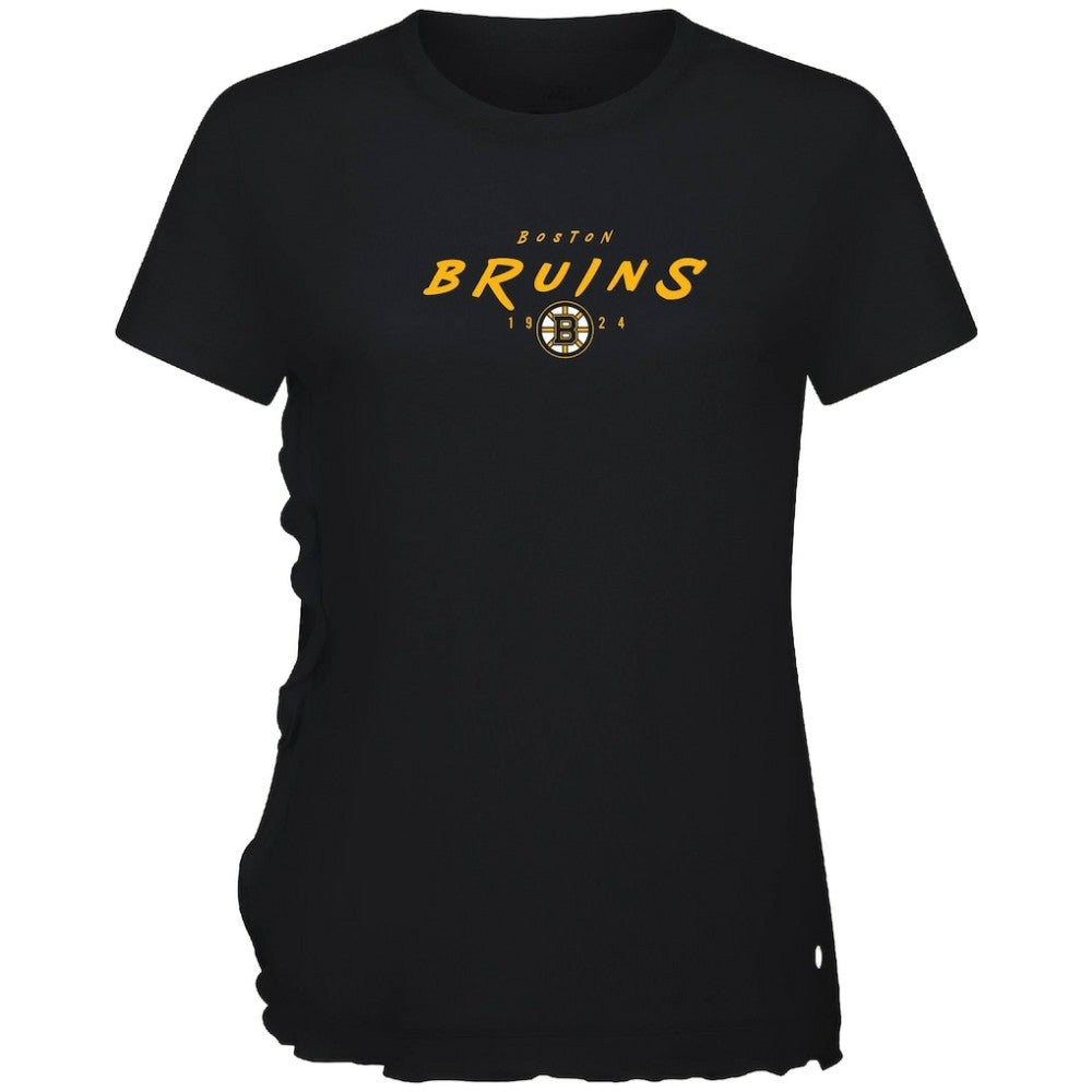 Boston Bruins Levelwear Women's Airflow Scratched T-Shirt - Black - NHL 203091830
