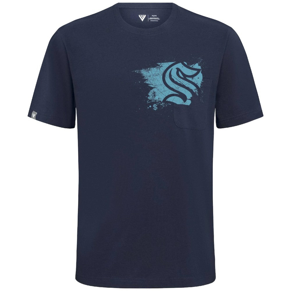 Seattle Kraken Levelwear Focal Blasted T-Shirt - Deep Sea Blue - NHL 203091832