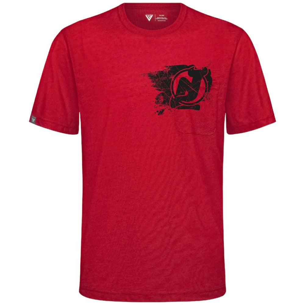 New Jersey Devils Levelwear Focal Blasted T-Shirt - Red - NHL 203091833