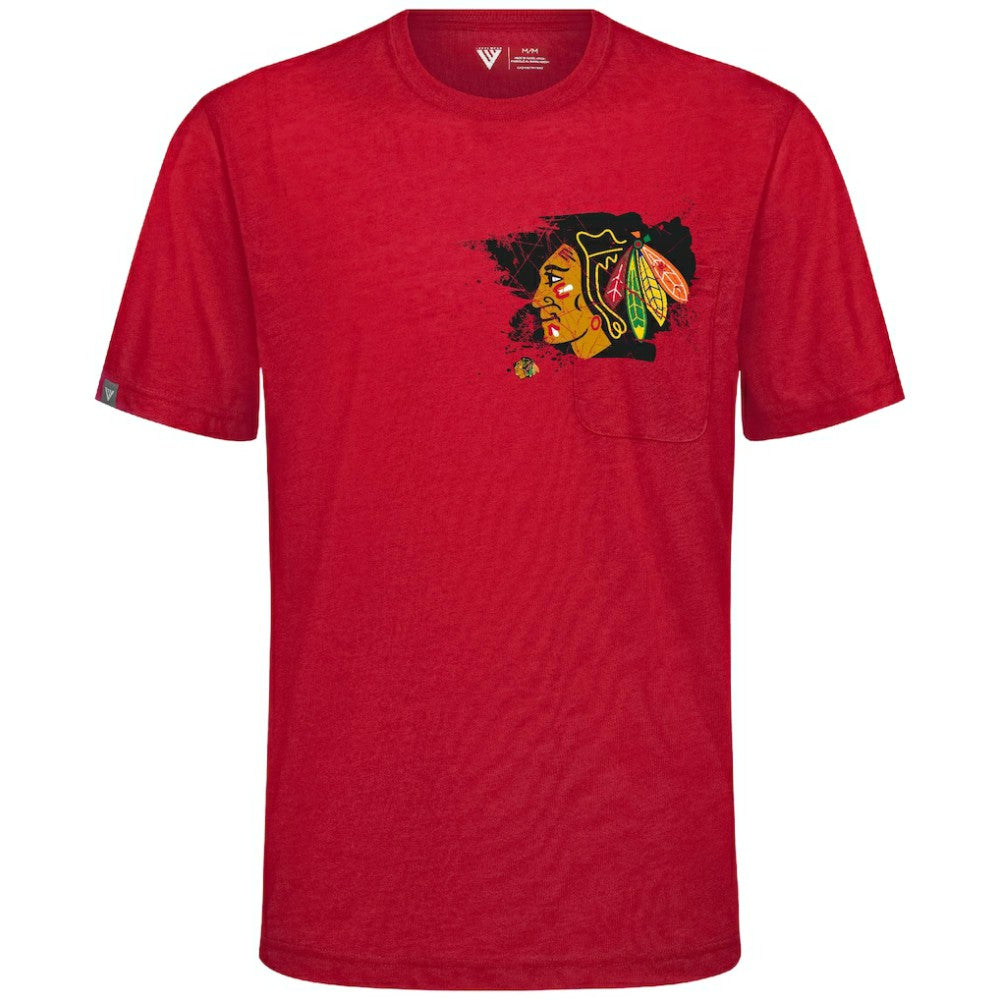 Chicago Blackhawks Levelwear Focal Blasted T-Shirt - Red - NHL 203091843