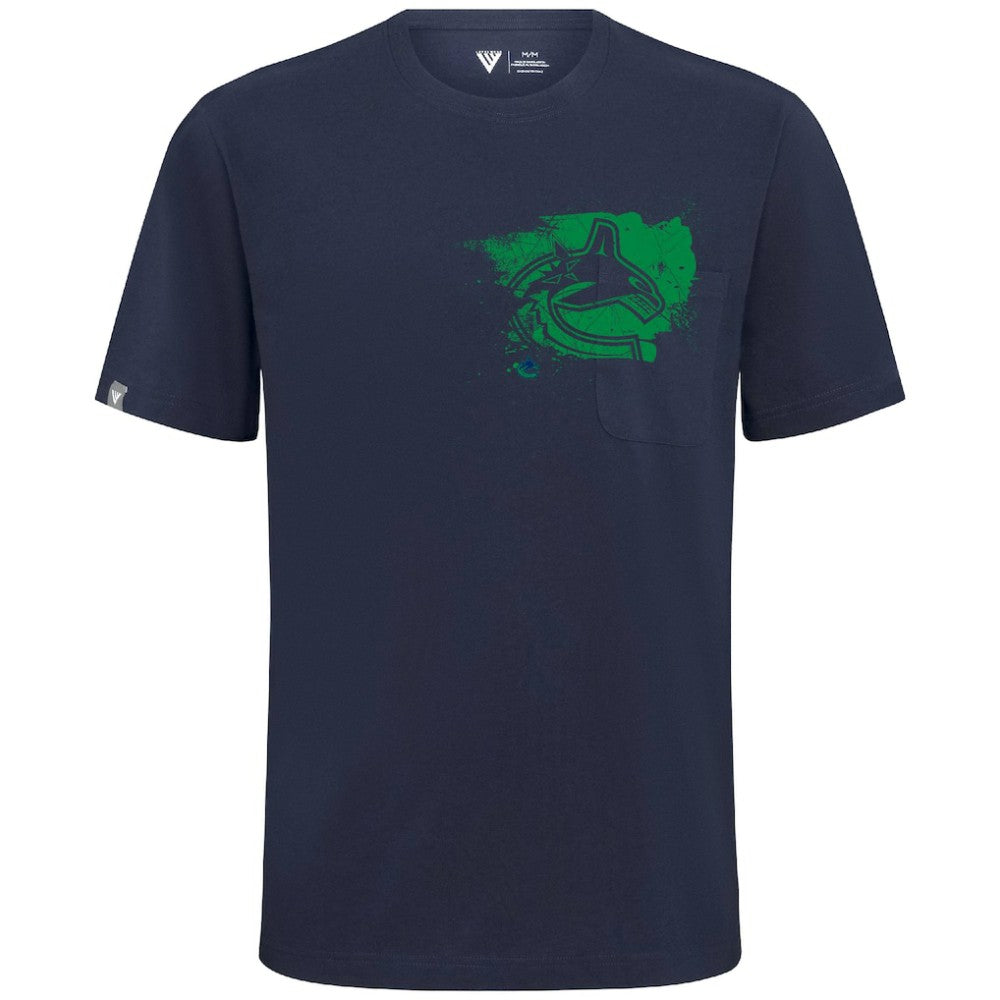 Vancouver Canucks Levelwear Focal Blasted T-Shirt - Navy - NHL 203091857