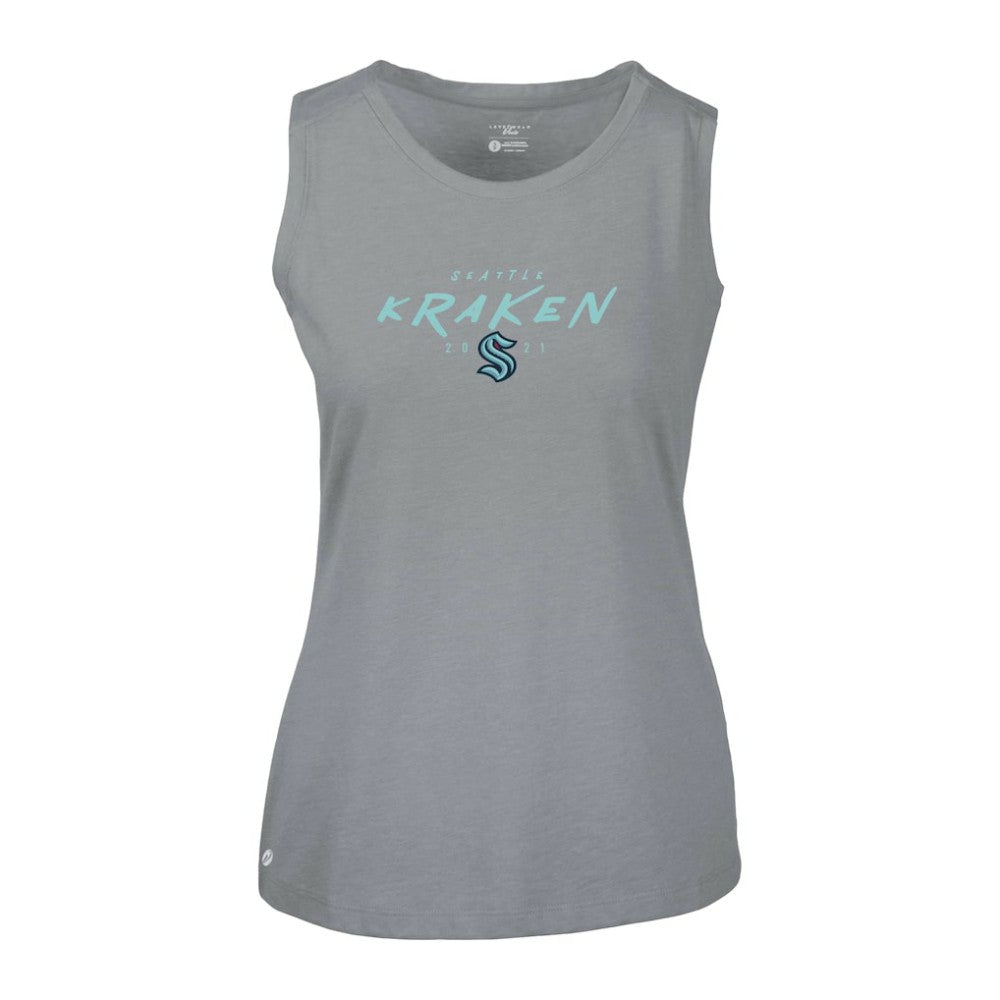 Seattle Kraken Levelwear Women's Macy Scratched Tank Top - Gray - NHL 203091887