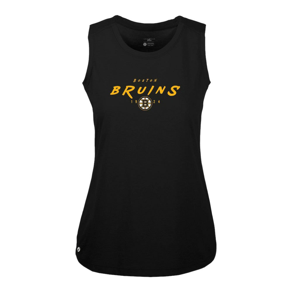 Boston Bruins Levelwear Women's Macy Scratched Tank Top - Black - NHL 203091889
