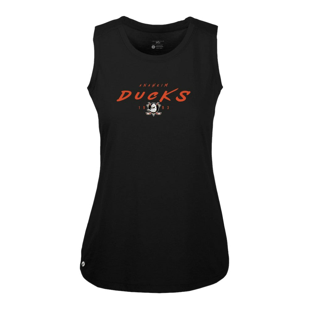 Anaheim Ducks Levelwear Women's Macy Scratched Tank Top - Black - NHL 203091891