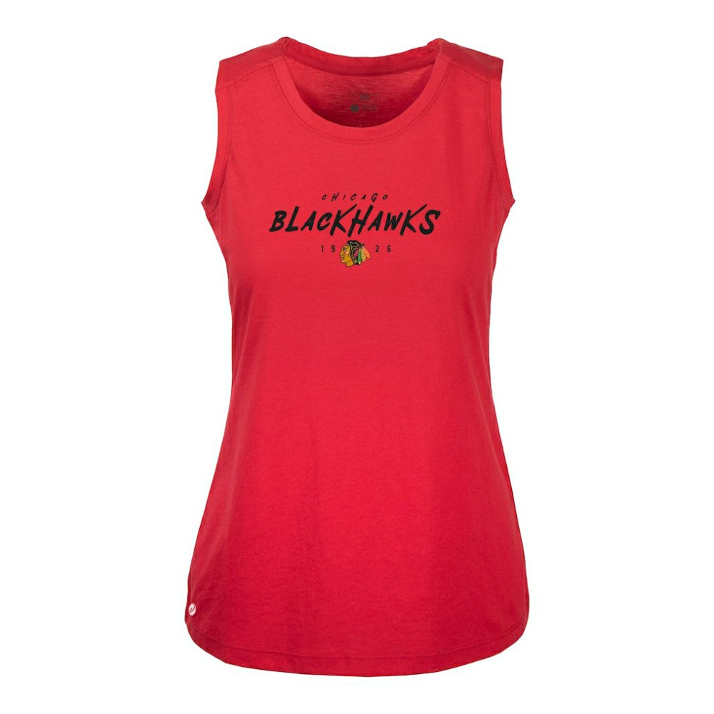 Chicago Blackhawks Levelwear Women's Macy Scratched Tank Top - Red - NHL 203091897