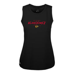 Chicago Blackhawks Levelwear Women's Macy Scratched Tank Top - Black - NHL 203091898