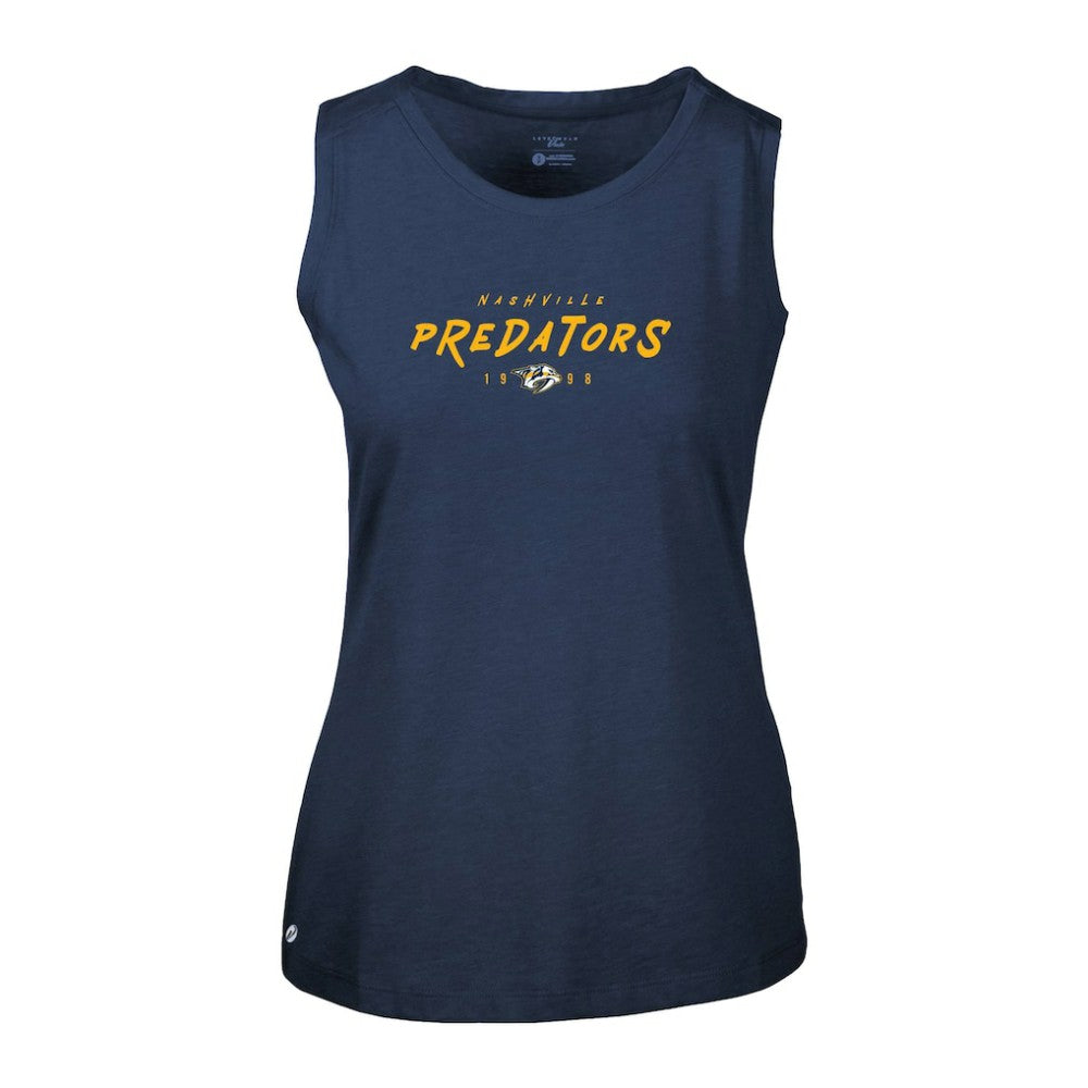 Nashville Predators Levelwear Women's Macy Scratched Tank Top - Navy - NHL 203091901