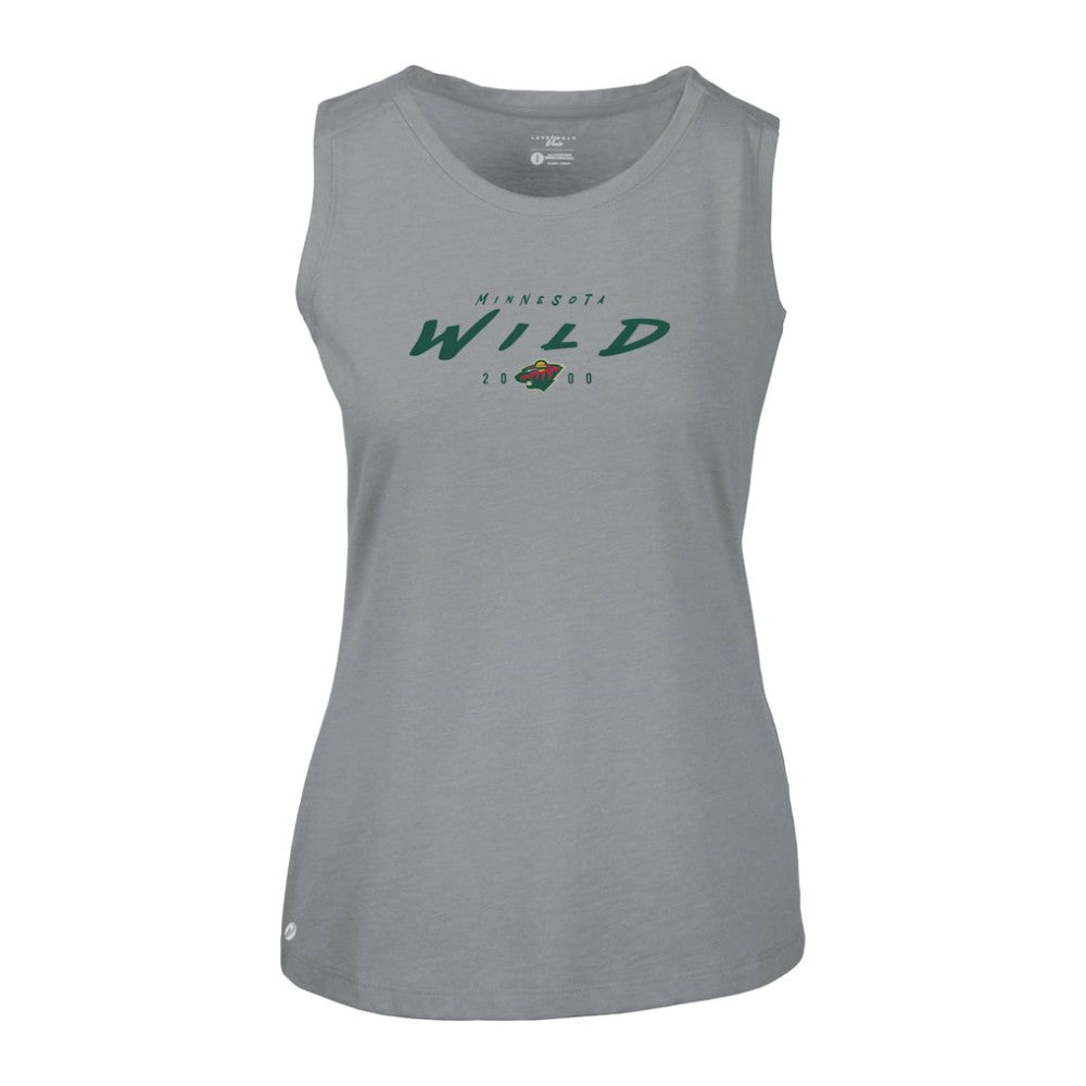 Minnesota Wild Levelwear Women's Macy Scratched Tank Top - Gray - NHL 203091908
