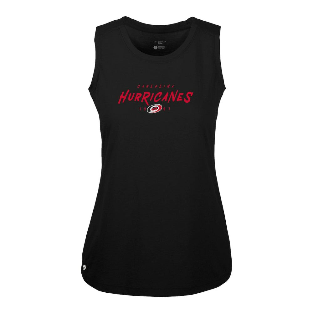 Carolina Hurricanes Levelwear Women's Macy Scratched Tank Top - Black - NHL 203091910