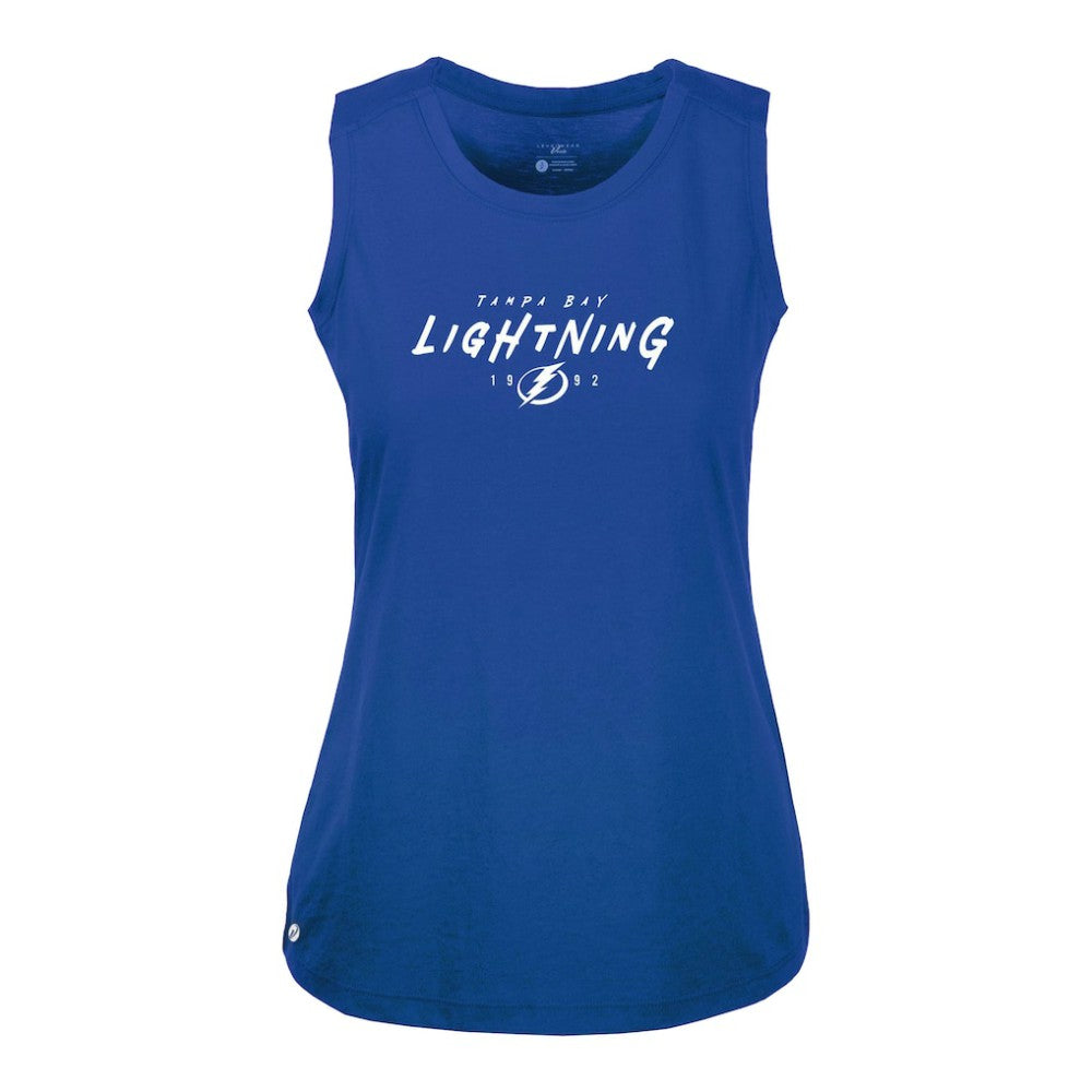 Tampa Bay Lightning Levelwear Women's Macy Scratched Tank Top - Royal - NHL 203091913