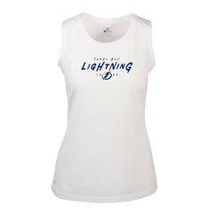 Tampa Bay Lightning Levelwear Women's Macy Scratched Tank Top - White - NHL 203091914
