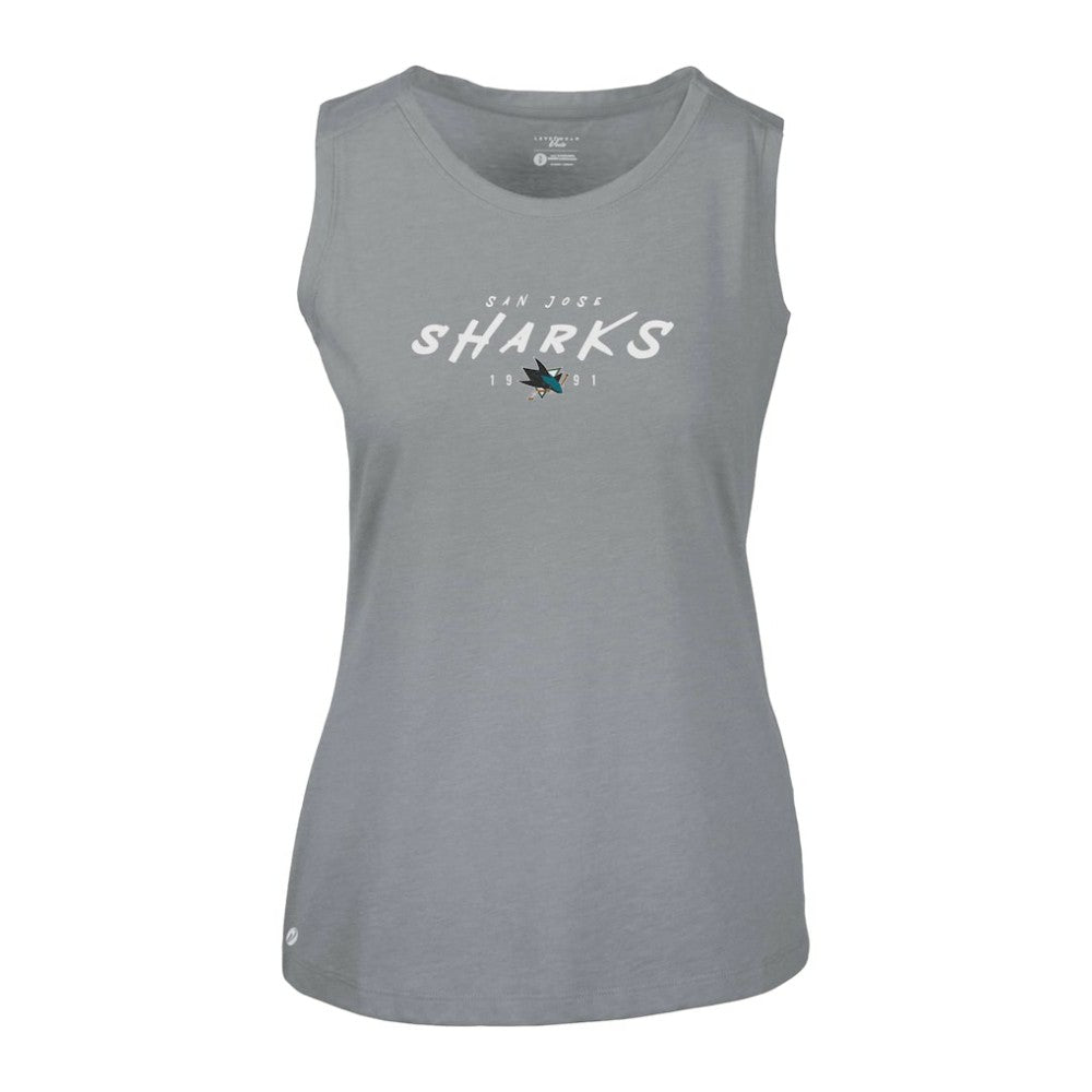 San Jose Sharks Levelwear Women's Macy Scratched Tank Top - Gray - NHL 203091921