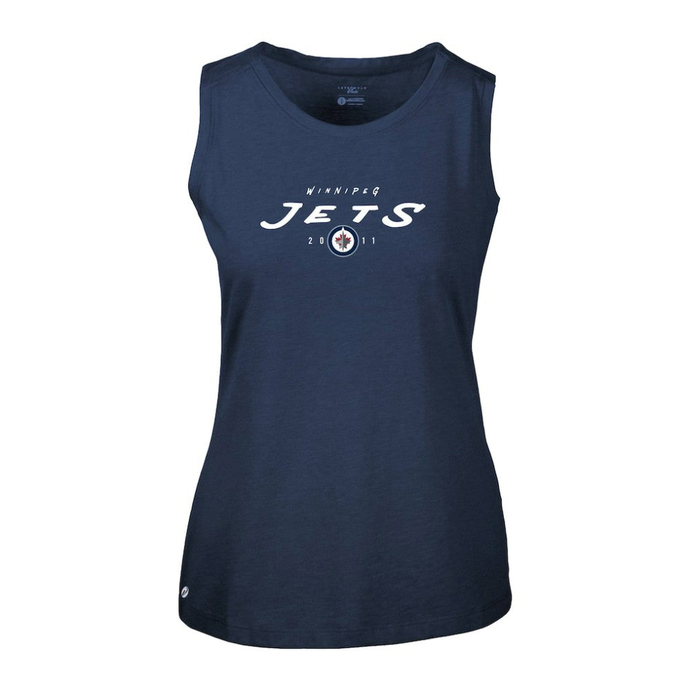 Winnipeg Jets Levelwear Women's Macy Scratched Tank Top - Navy - NHL 203091922