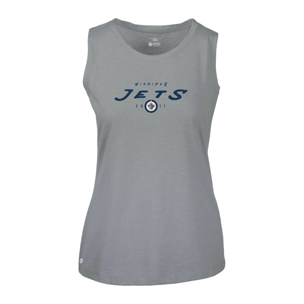 Winnipeg Jets Levelwear Women's Macy Scratched Tank Top - Gray - NHL 203091923