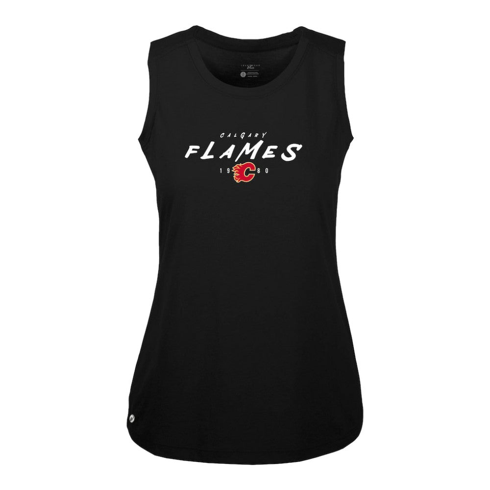 Calgary Flames Levelwear Women's Macy Scratched Tank Top - Black - NHL 203091928