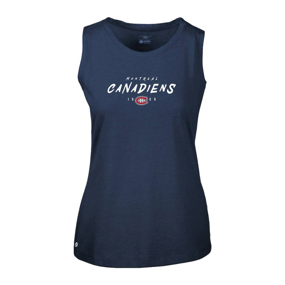 Montreal Canadiens Levelwear Women's Macy Scratched Tank Top - Navy - NHL 203091929