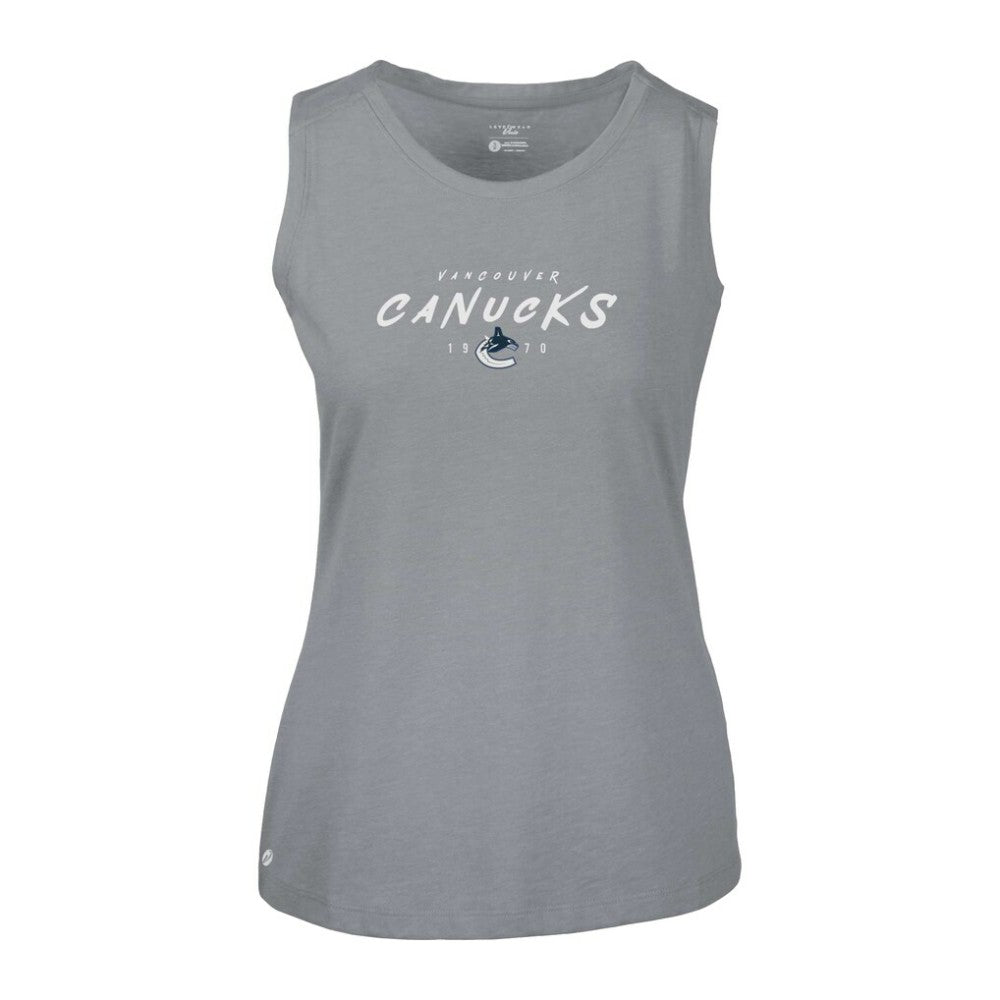 Vancouver Canucks Levelwear Women's Macy Scratched Tank Top - Gray - NHL 203091945