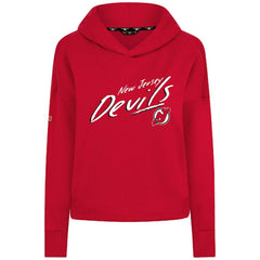 New Jersey Devils Levelwear Women's Sweet Sizzle Tri-Blend Cropped Pullover Hoodie - Red - NHL 203092216