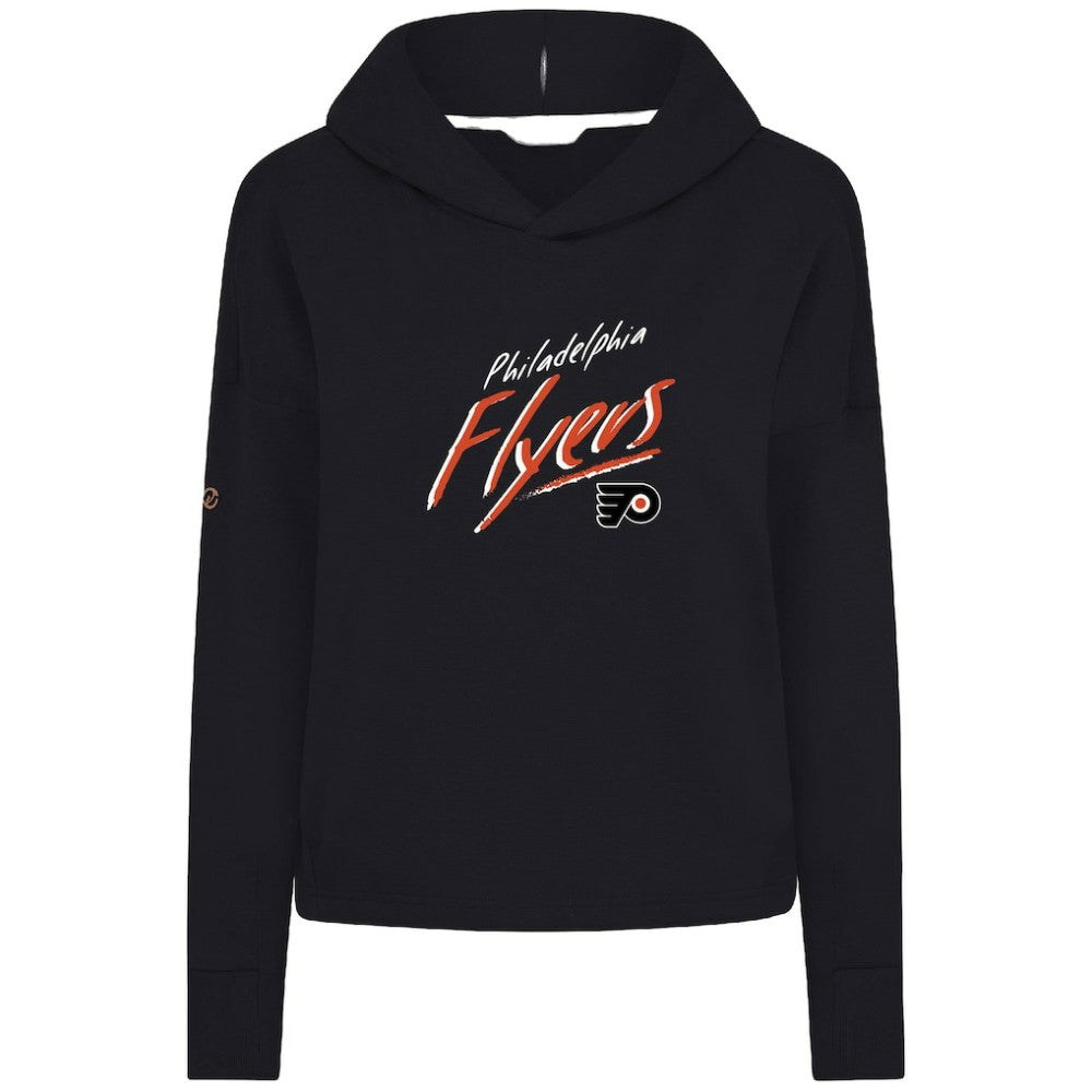 Philadelphia Flyers Levelwear Women's Sweet Sizzle Tri-Blend Cropped Pullover Hoodie - Black - NHL 203092218