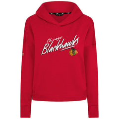 Chicago Blackhawks Levelwear Women's Sweet Sizzle Tri-Blend Cropped Pullover Hoodie - Red - NHL 203092220