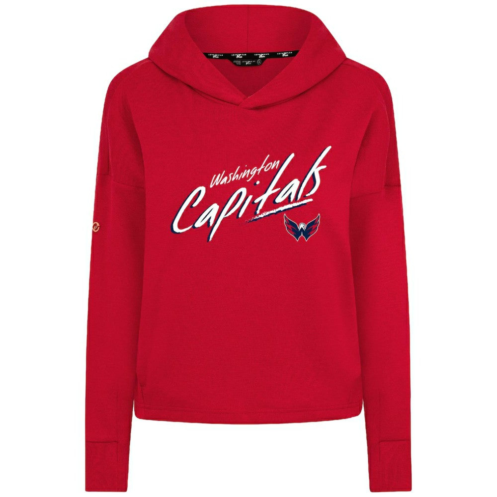 Washington Capitals Levelwear Women's Sweet Sizzle Tri-Blend Cropped Pullover Hoodie - Red - NHL 203092222