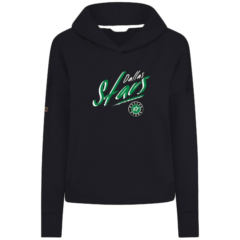 Dallas Stars Levelwear Women's Sweet Sizzle Tri-Blend Cropped Pullover Hoodie - Black - NHL 203092224
