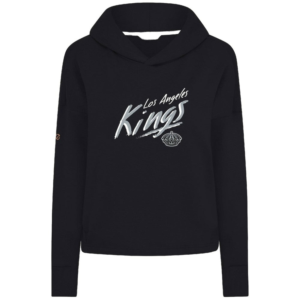 Los Angeles Kings Levelwear Women's Sweet Sizzle Tri-Blend Cropped Pullover Hoodie - Black - NHL 203092225