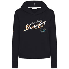 San Jose Sharks Levelwear Women's Sweet Sizzle Tri-Blend Cropped Pullover Hoodie - Black - NHL 203092226