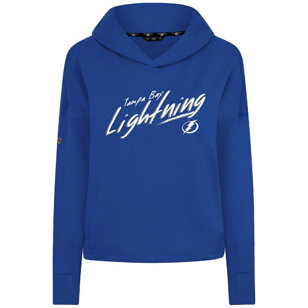 Tampa Bay Lightning Levelwear Women's Sweet Sizzle Tri-Blend Cropped Pullover Hoodie - Royal - NHL 203092228