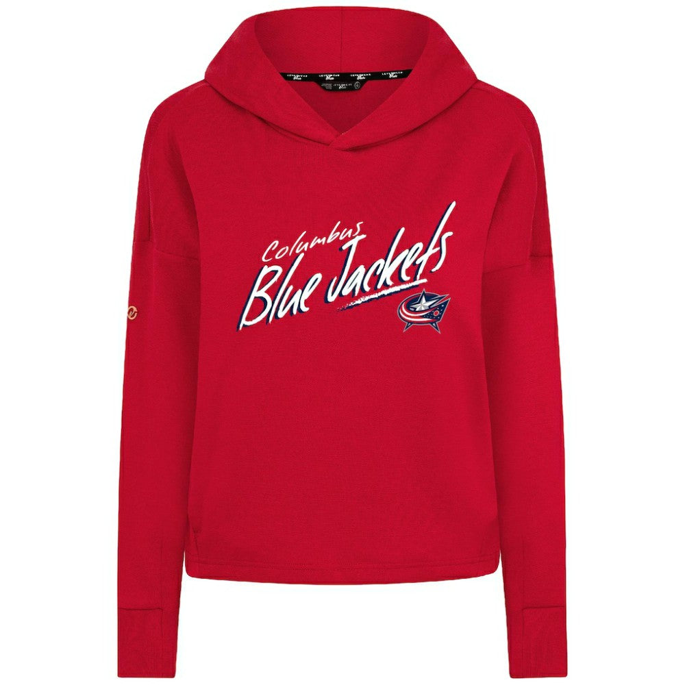 Columbus Blue Jackets Levelwear Women's Sweet Sizzle Tri-Blend Cropped Pullover Hoodie - Red - NHL 203092230