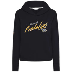 Nashville Predators Levelwear Women's Sweet Sizzle Tri-Blend Cropped Pullover Hoodie - Black - NHL 203092231