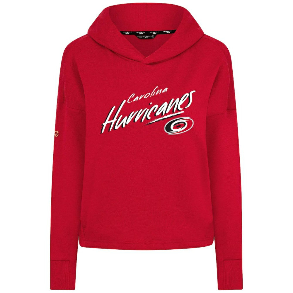 Carolina Hurricanes Levelwear Women's Sweet Sizzle Tri-Blend Cropped Pullover Hoodie - Red - NHL 203092233