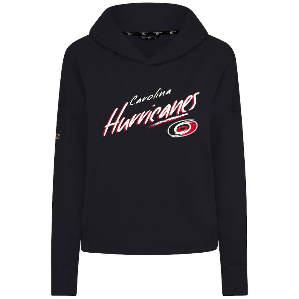 Carolina Hurricanes Levelwear Women's Sweet Sizzle Tri-Blend Cropped Pullover Hoodie - Black - NHL 203092234