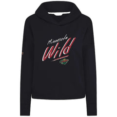 Minnesota Wild Levelwear Women's Sweet Sizzle Tri-Blend Cropped Pullover Hoodie - Black - NHL 203092237