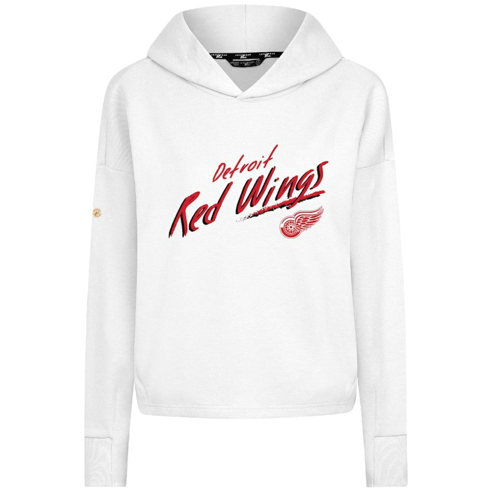 Detroit Red Wings Levelwear Women's Sweet Sizzle Tri-Blend Cropped Pullover Hoodie - White - NHL 203092241