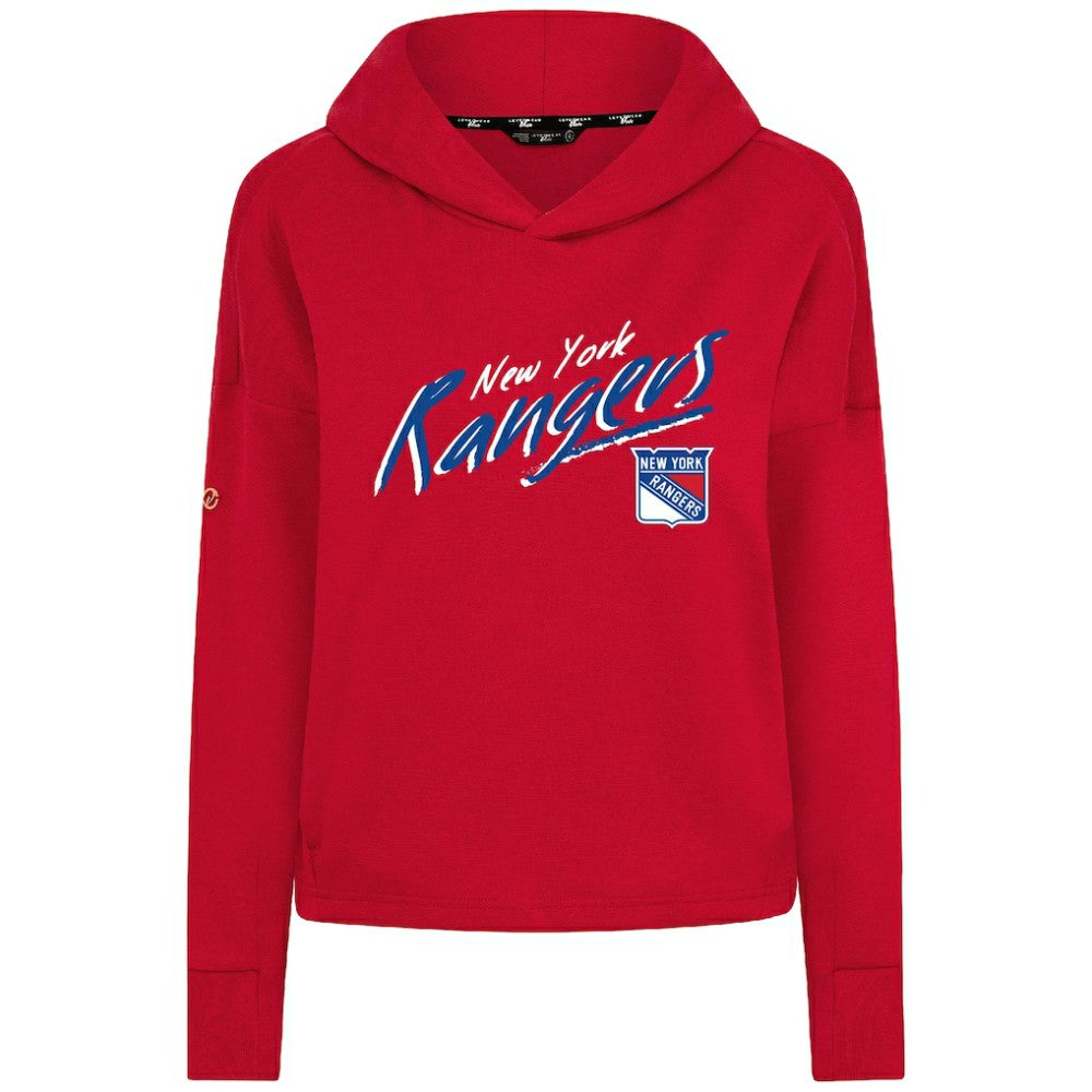 New York Rangers Levelwear Women's Sweet Sizzle Tri-Blend Cropped Pullover Hoodie - Red - NHL 203092243