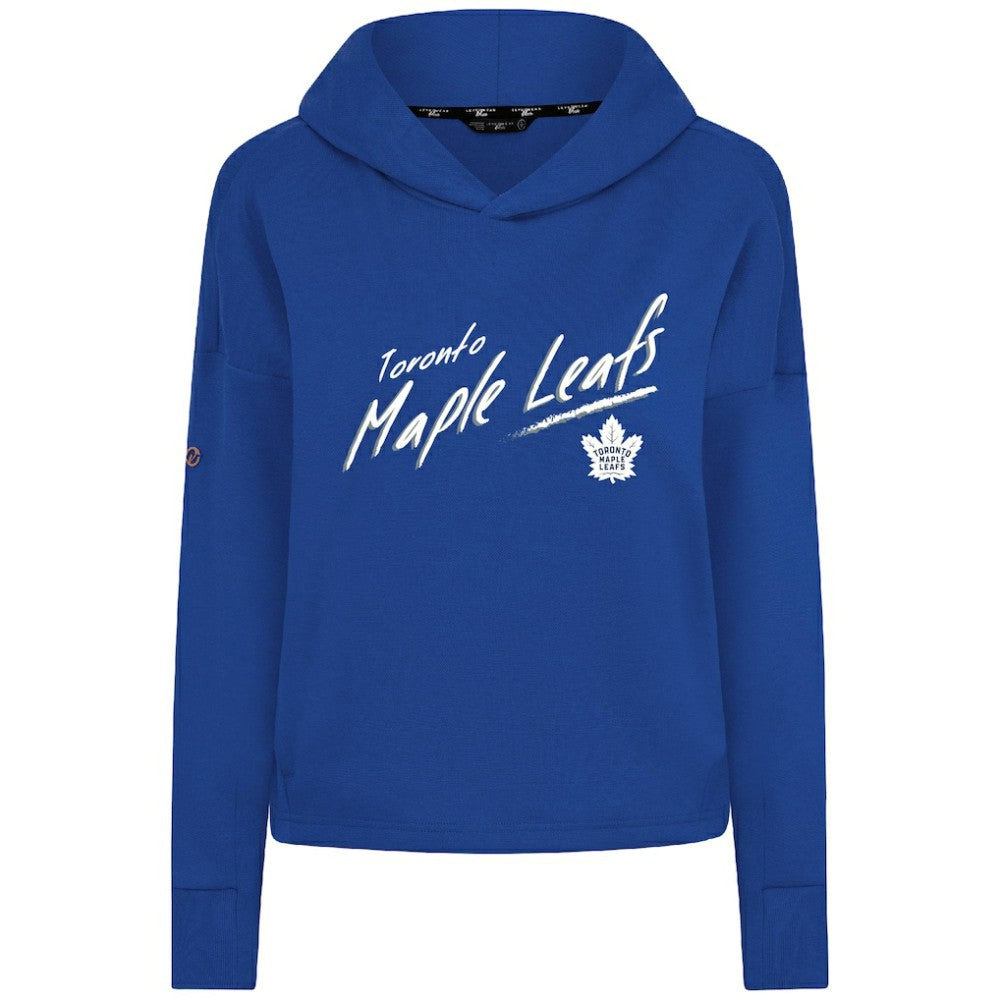 Toronto Maple Leafs Levelwear Women's Sweet Sizzle Tri-Blend Cropped Pullover Hoodie - Royal - NHL 203092245