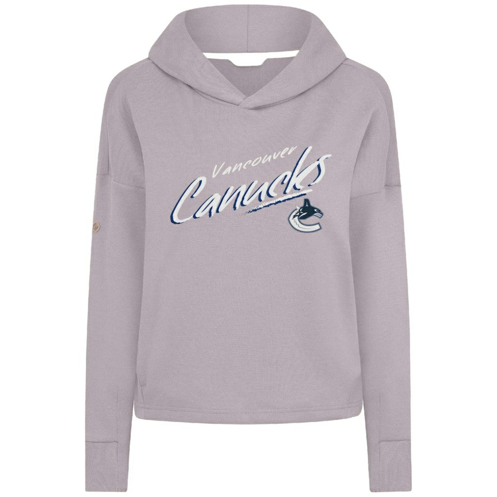 Vancouver Canucks Levelwear Women's Sweet Sizzle Tri-Blend Cropped Pullover Hoodie - Gray - NHL 203092248