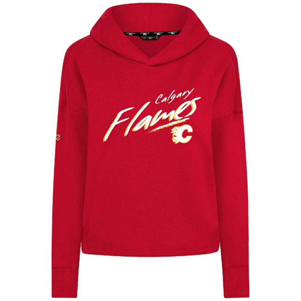 Calgary Flames Levelwear Women's Sweet Sizzle Tri-Blend Cropped Pullover Hoodie - Red - NHL 203092251