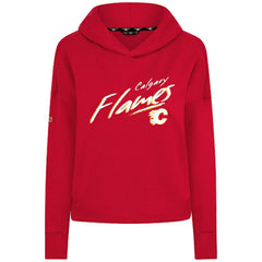 Calgary Flames Levelwear Women's Sweet Sizzle Tri-Blend Cropped Pullover Hoodie - Red - NHL 203092251