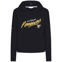 Pittsburgh Penguins Levelwear Women's Sweet Sizzle Tri-Blend Cropped Pullover Hoodie - Black - NHL 203092252