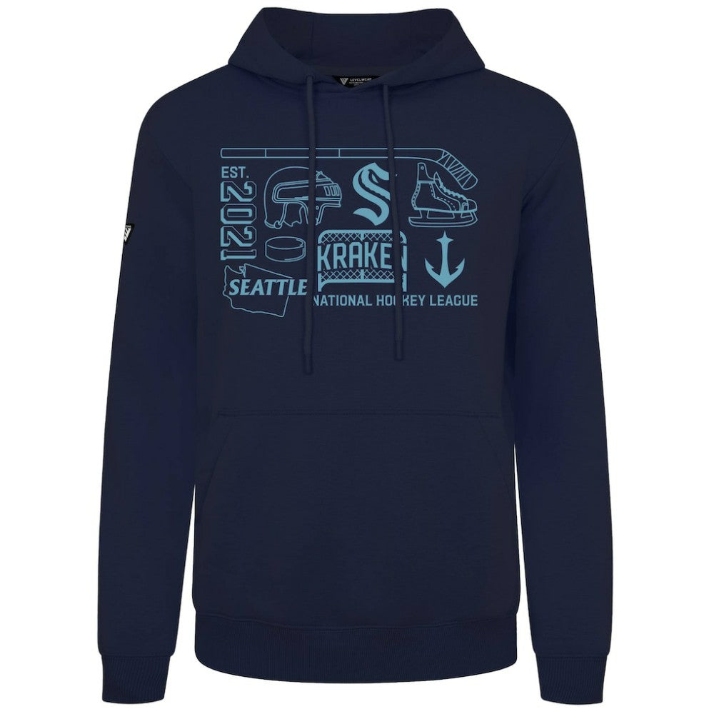 Seattle Kraken Levelwear Podium Campaign Pullover Hoodie - Deep Sea Blue - NHL 203092398