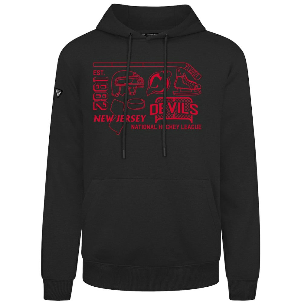 New Jersey Devils Levelwear Podium Campaign Pullover Hoodie - Black - NHL 203092399