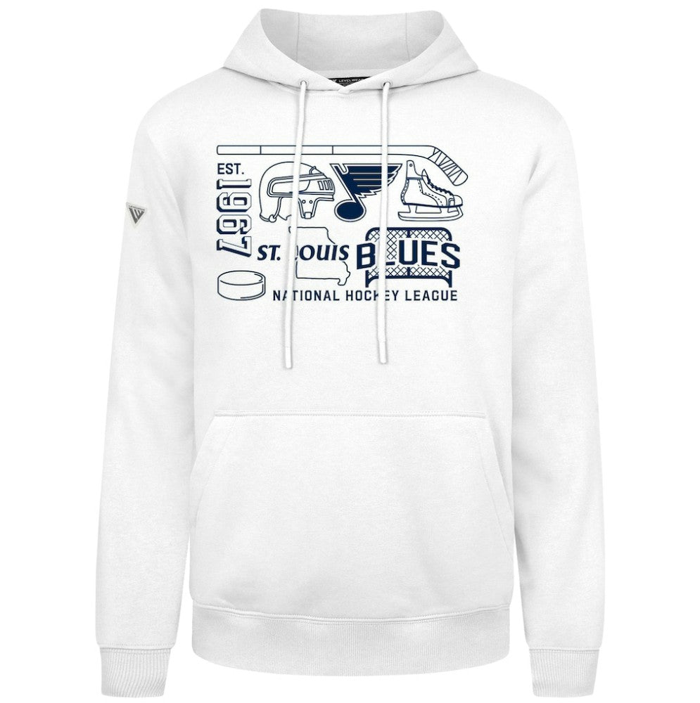 St. Louis Blues Levelwear Podium Campaign Pullover Hoodie - White - NHL 203092410