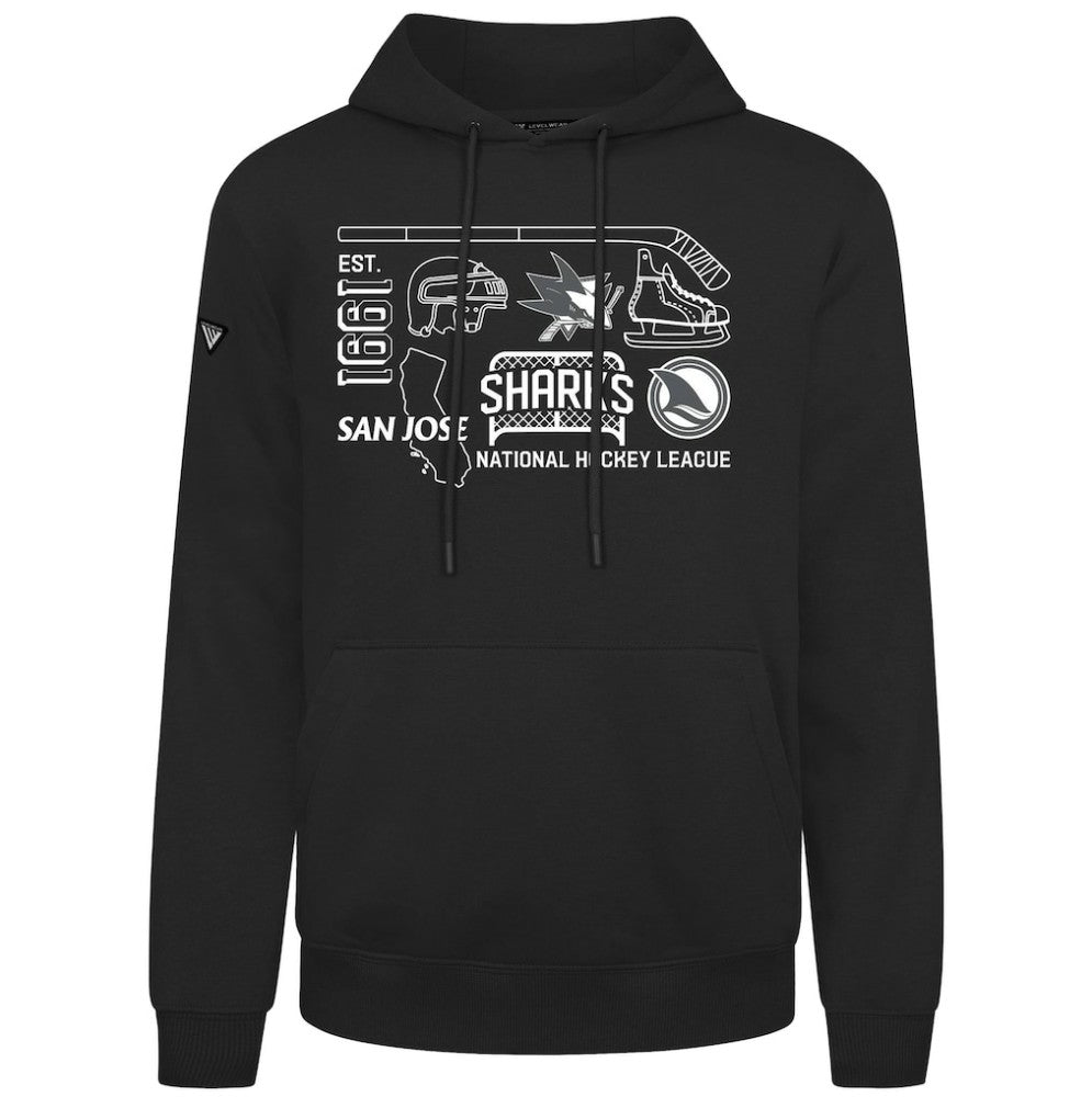 San Jose Sharks Levelwear Podium Campaign Pullover Hoodie - Black - NHL 203092418