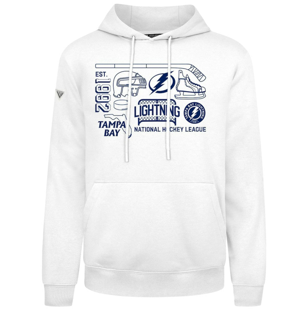 Tampa Bay Lightning Levelwear Podium Campaign Pullover Hoodie - White - NHL 203092423