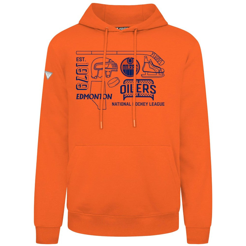 Edmonton Oilers Levelwear Podium Campaign Pullover Hoodie - Orange - NHL 203092430
