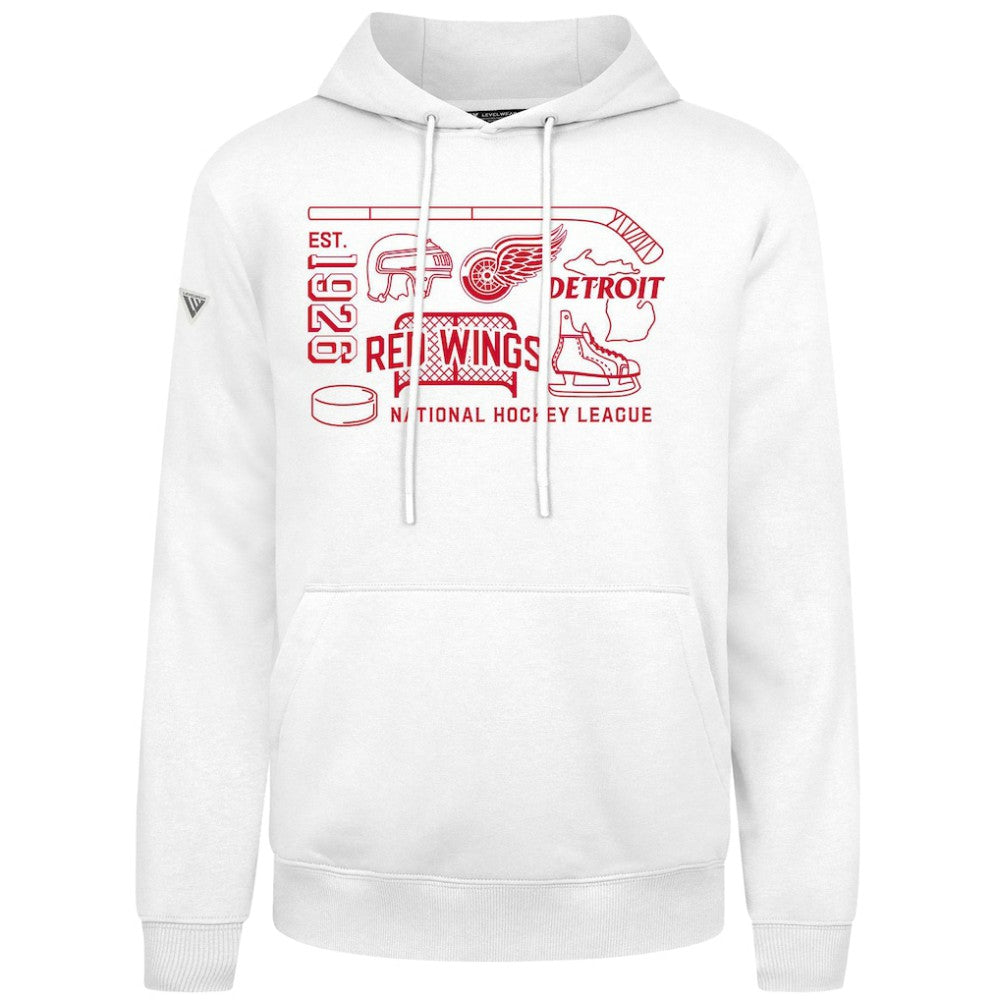 Detroit Red Wings Levelwear Podium Campaign Pullover Hoodie - White - NHL 203092433