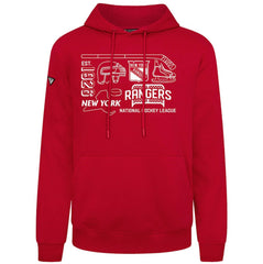 New York Rangers Levelwear Podium Campaign Pullover Hoodie - Red - NHL 203092435
