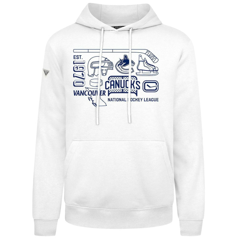 Vancouver Canucks Levelwear Podium Campaign Pullover Hoodie - White - NHL 203092439